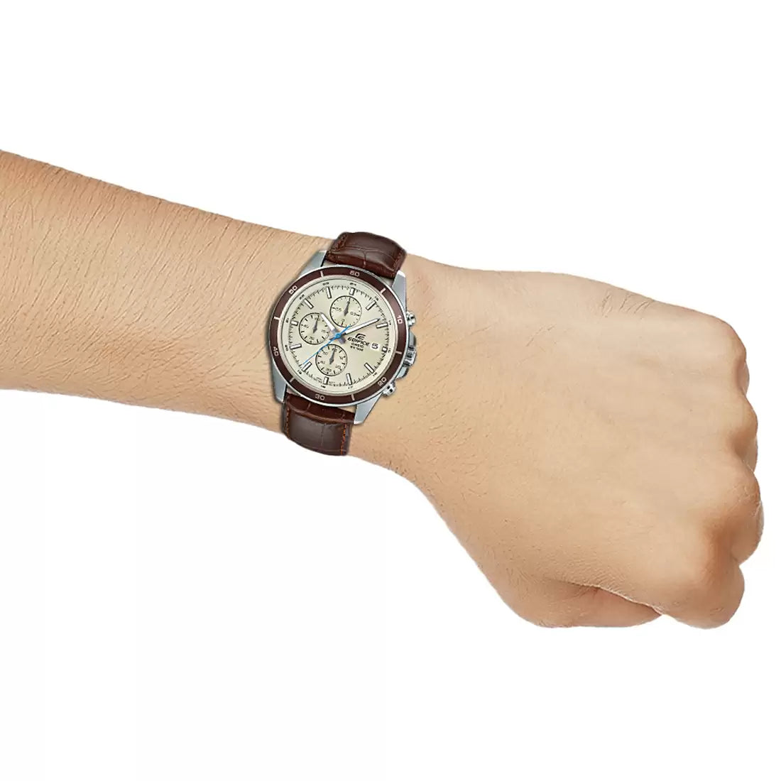 Casio Edifice Chronograph Stainless Steel Leather Belt Watch EFR-526L-7BVUDF
