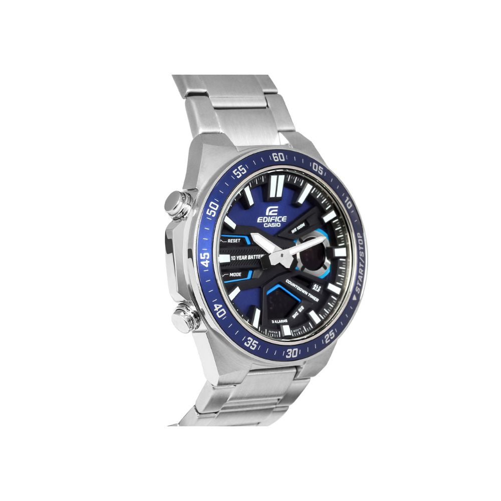 Casio Edifice Analog Digital Stainless Steel Silver Chain Watch EFV-C110D-2AVDF