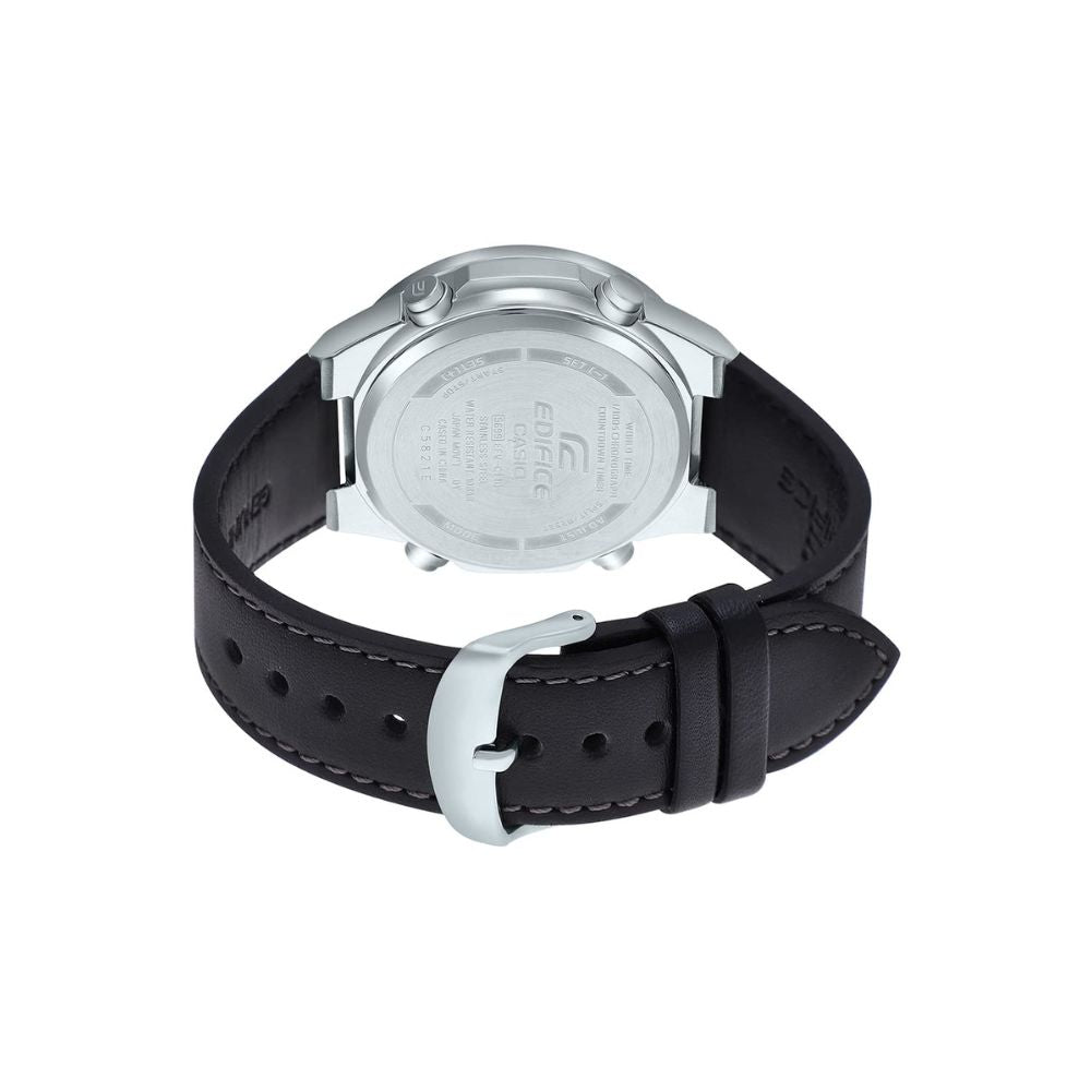 Casio Edifice Analog Digital Stainless Steel Silver Leather Belt Watch EFV-C110L-1AVDF