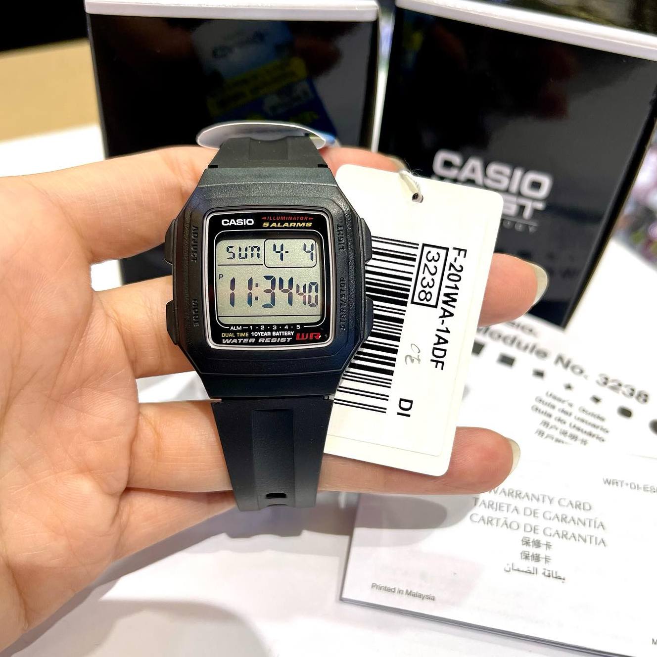 Casio Youth Dual Time Digital Resin Belt Watch F-201WA-1ADF