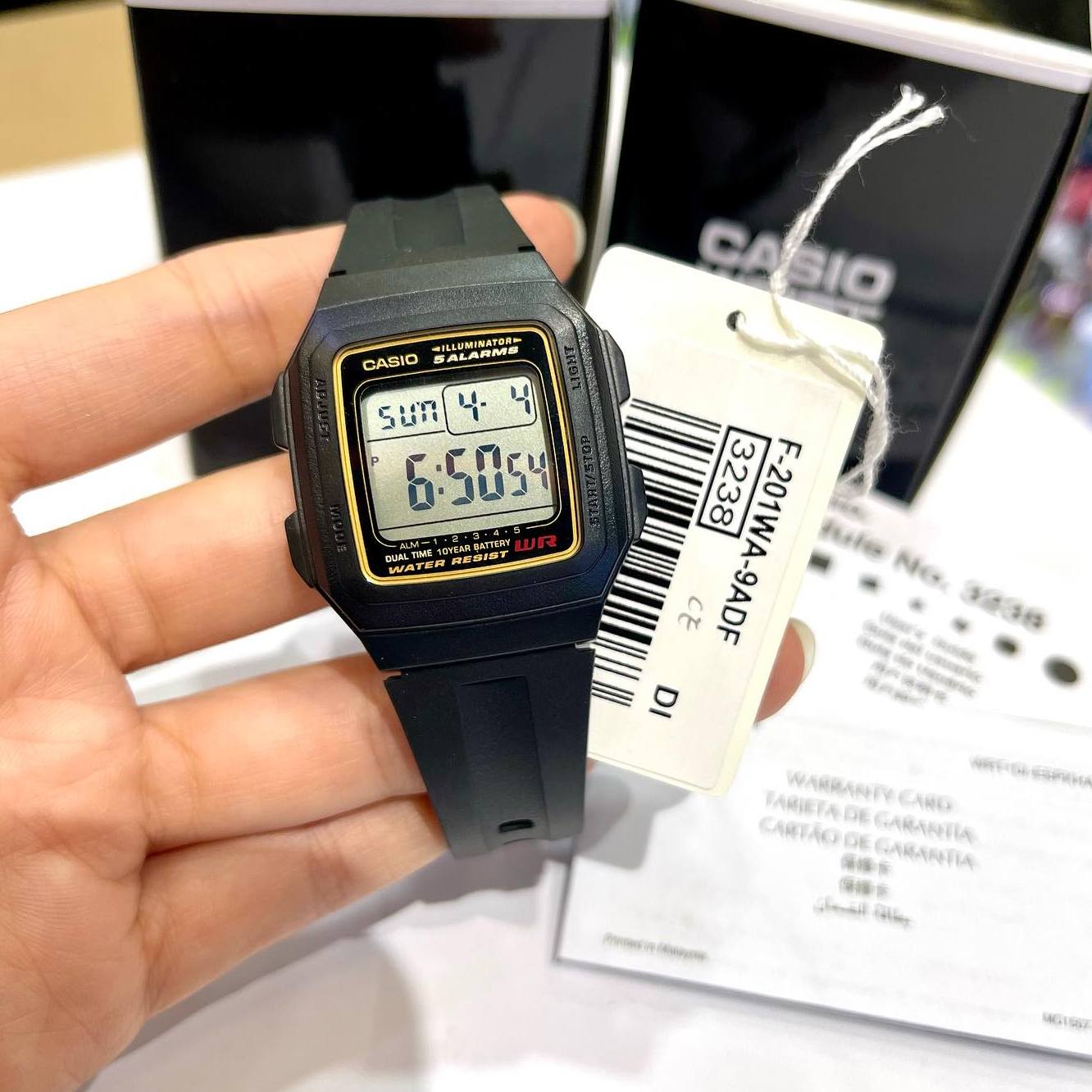 Casio Youth Dual Time Digital Resin Belt Watch F-201WA-9ADF