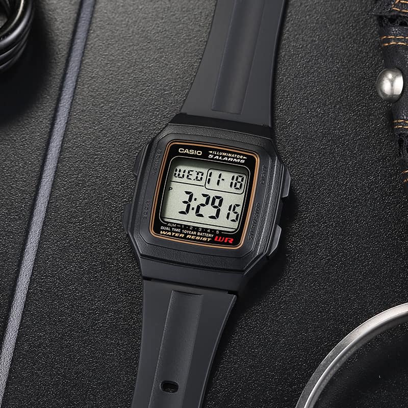 Casio Youth Dual Time Digital Resin Belt Watch F-201WA-9ADF