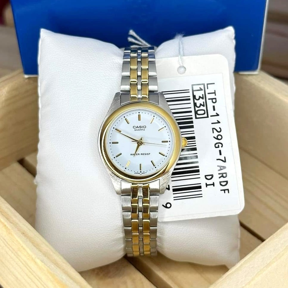 Casio Standard Two Tone Ladies Chain Watch LTP-1129G-7ARDF