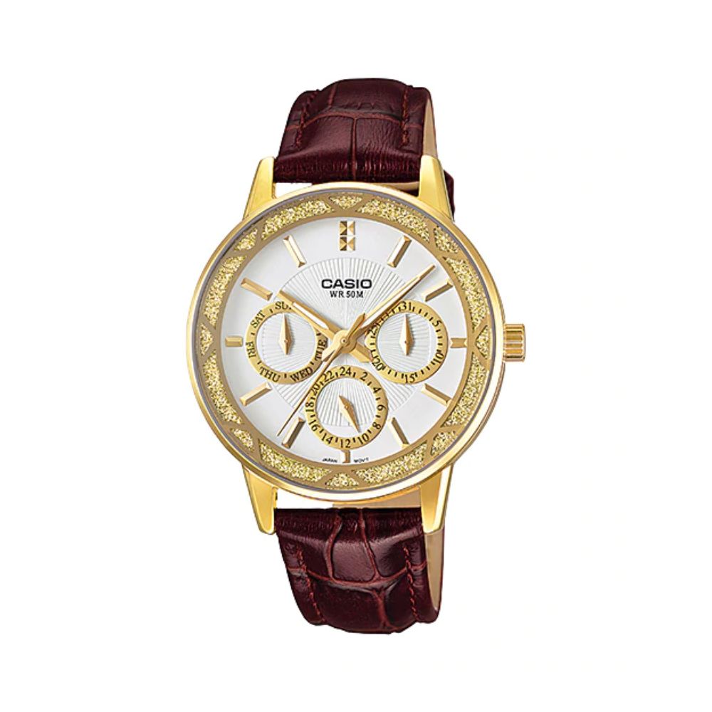 Casio Enticer Multifunction Ladies Leather Belt Watch LTP-2087GL-5AVDF