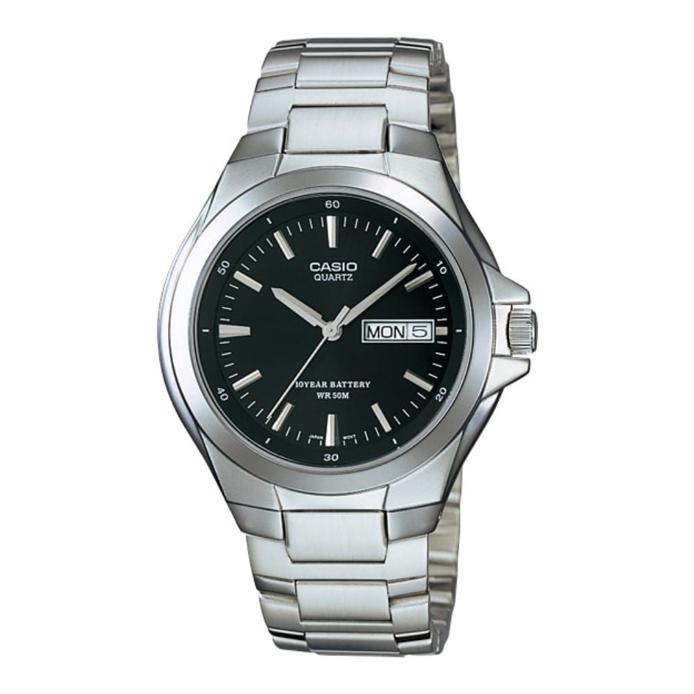 Casio Enticer Day Date Stainless Steel Chain Watch MTP-1228D-1AVDF