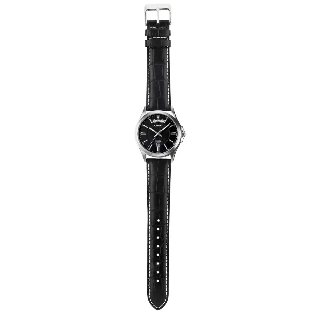 Casio Enticer Day Date Leather Belt Watch MTP-1381L-1AVDF