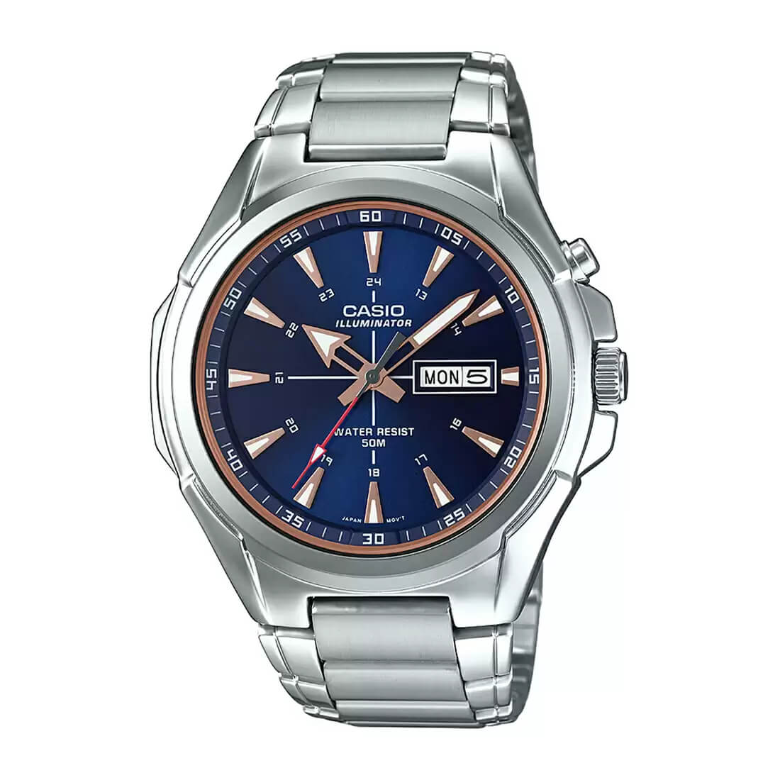 Casio Enticer Day Date Illuminator Chain Watch MTP-E200D-2A2VDF