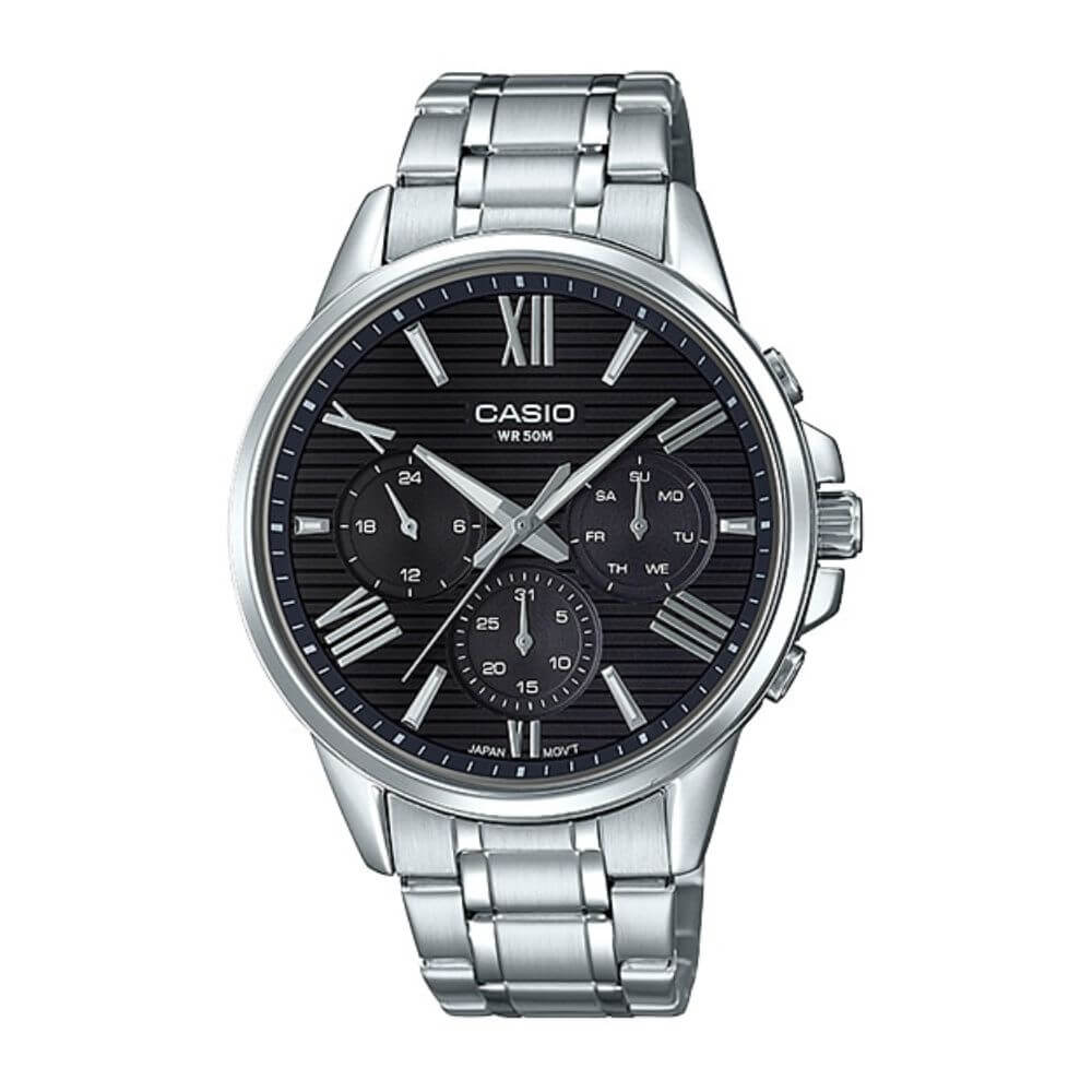 Casio Enticer Multifunction Stainless Steel Chain Watch MTP-EX300D-1AVDF
