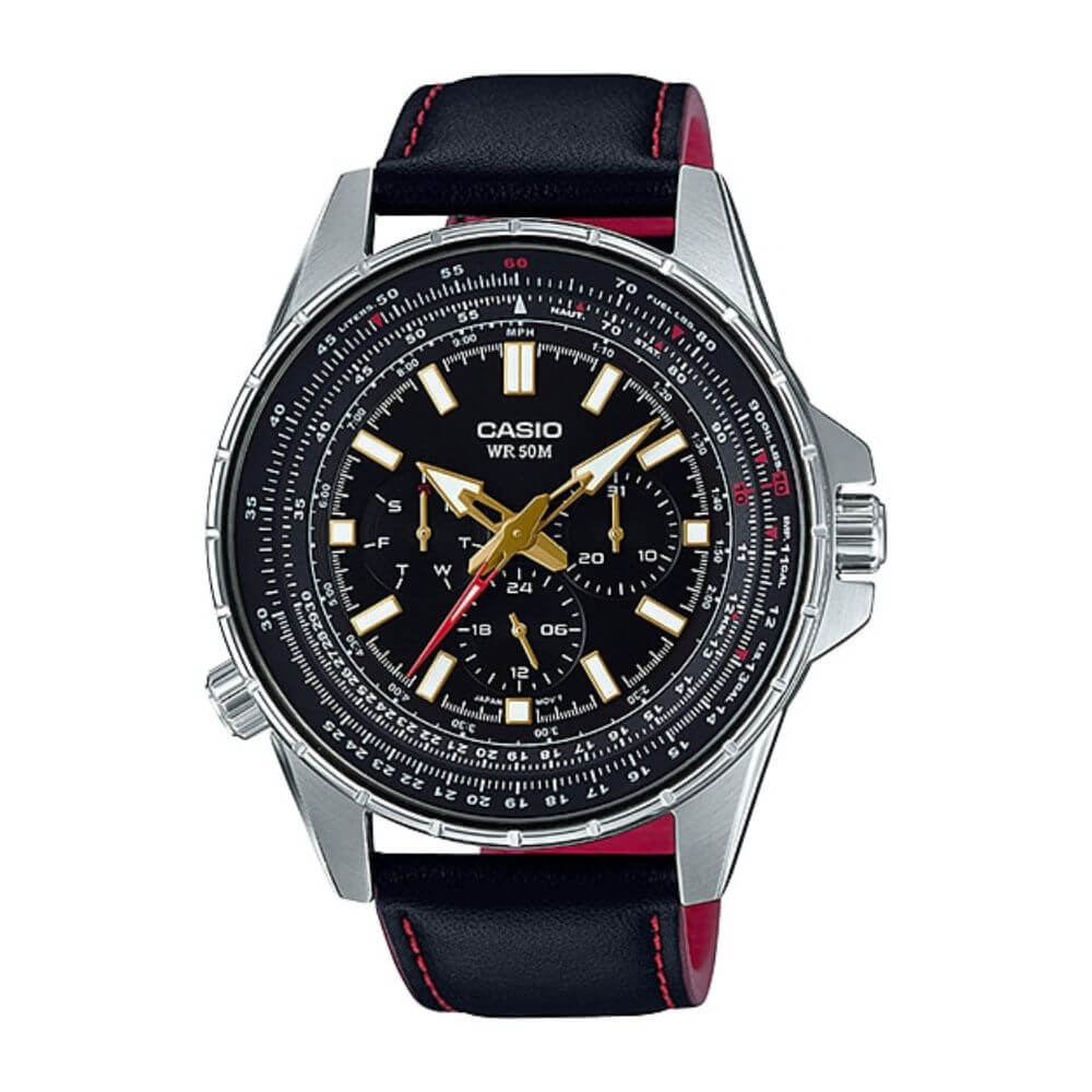Casio Enticer Sweep Second Leather Belt Watch MTP-SW320L-1AVDF