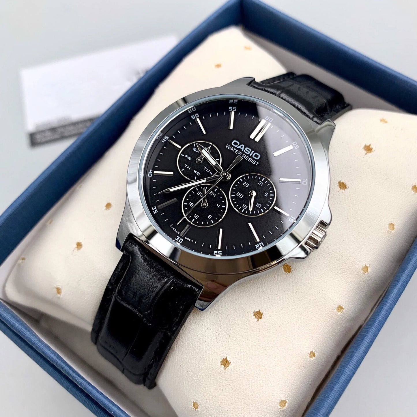 Casio Enticer Multifunction Silver Belt Watch MTP-V300L-1AUDF