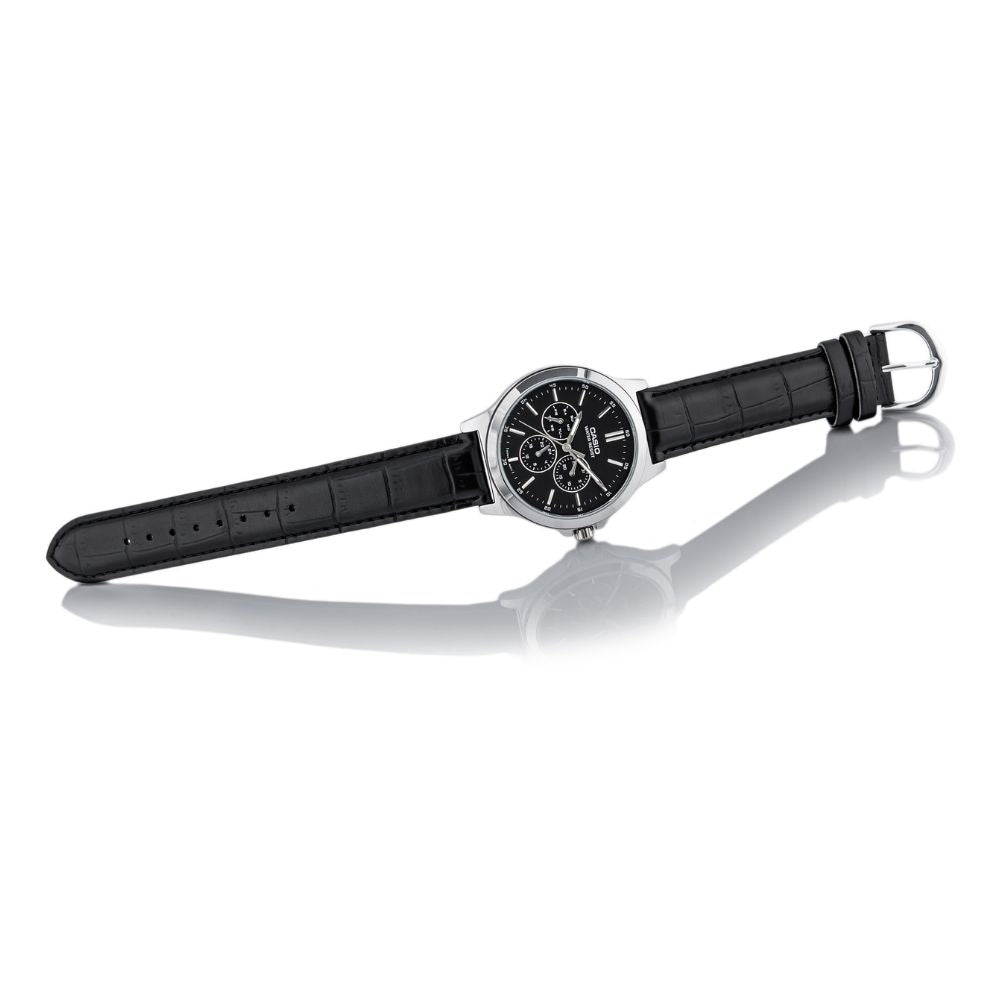 Casio Enticer Multifunction Silver Belt Watch MTP-V300L-1AUDF