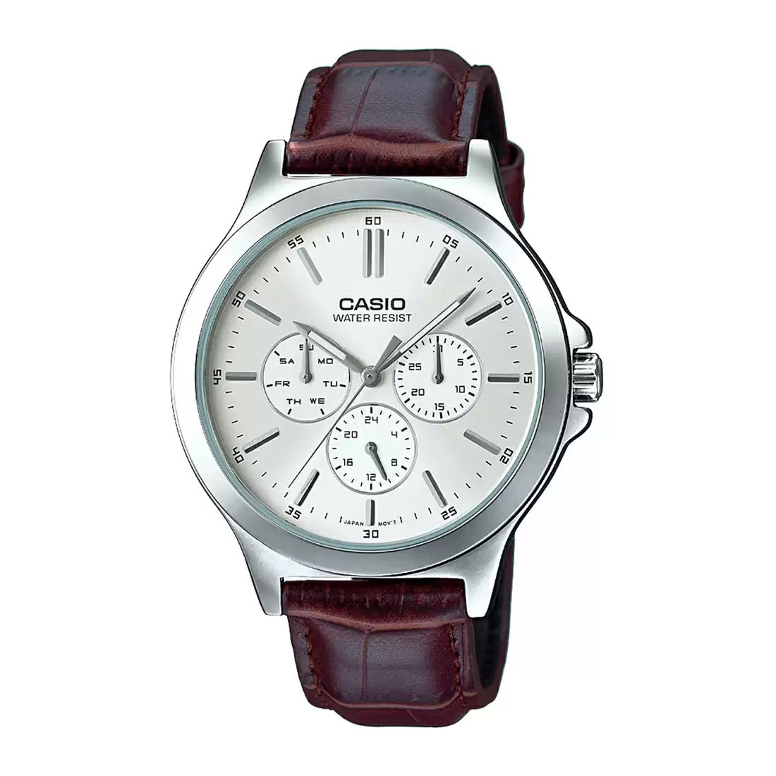 Casio Enticer Multifunction Silver Belt Watch MTP-V300L-7AUDF