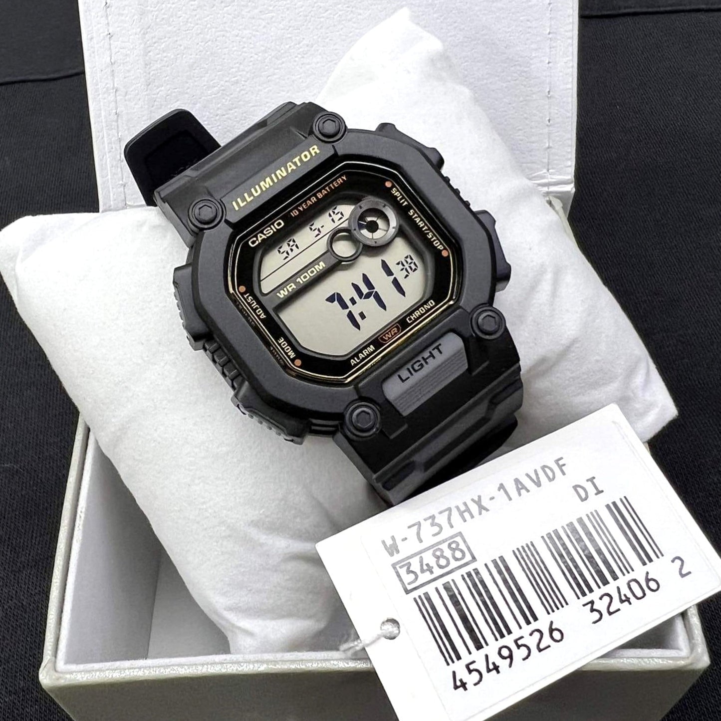 Casio Youth Illuminator Sports Resin Belt Watch W-737HX-1AVDF