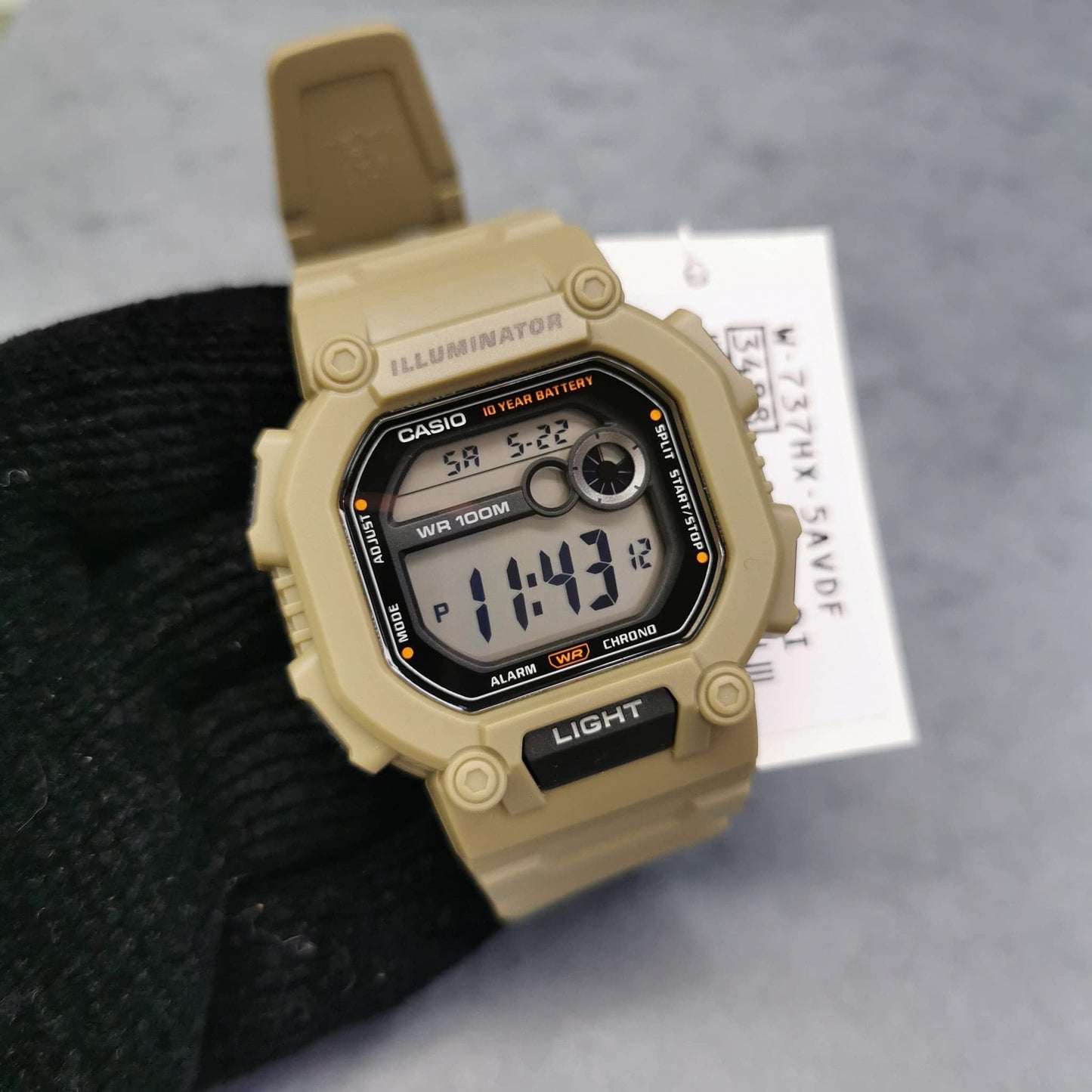 Casio Youth Illuminator Sports Resin Belt Watch W-737HX-5AVDF