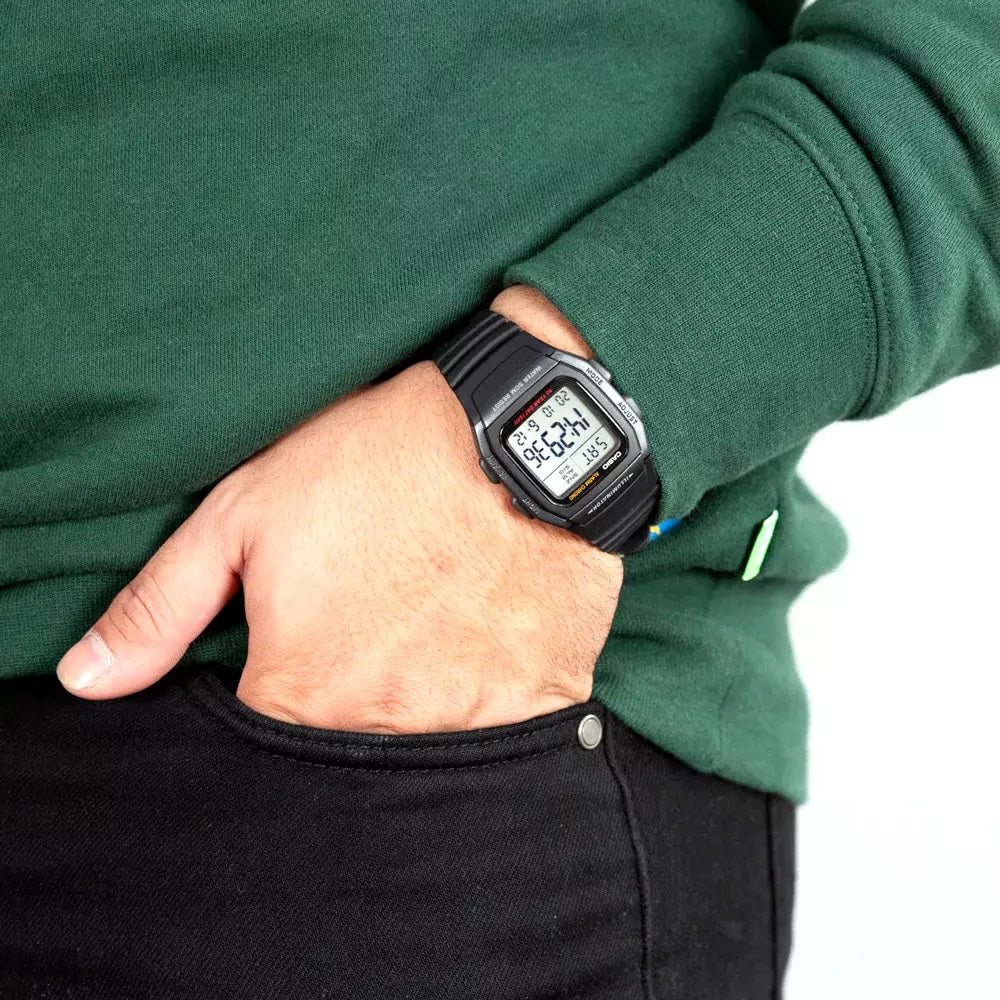 Casio Youth Dual Time Digital Resin Belt Watch W-96H-1BVDF