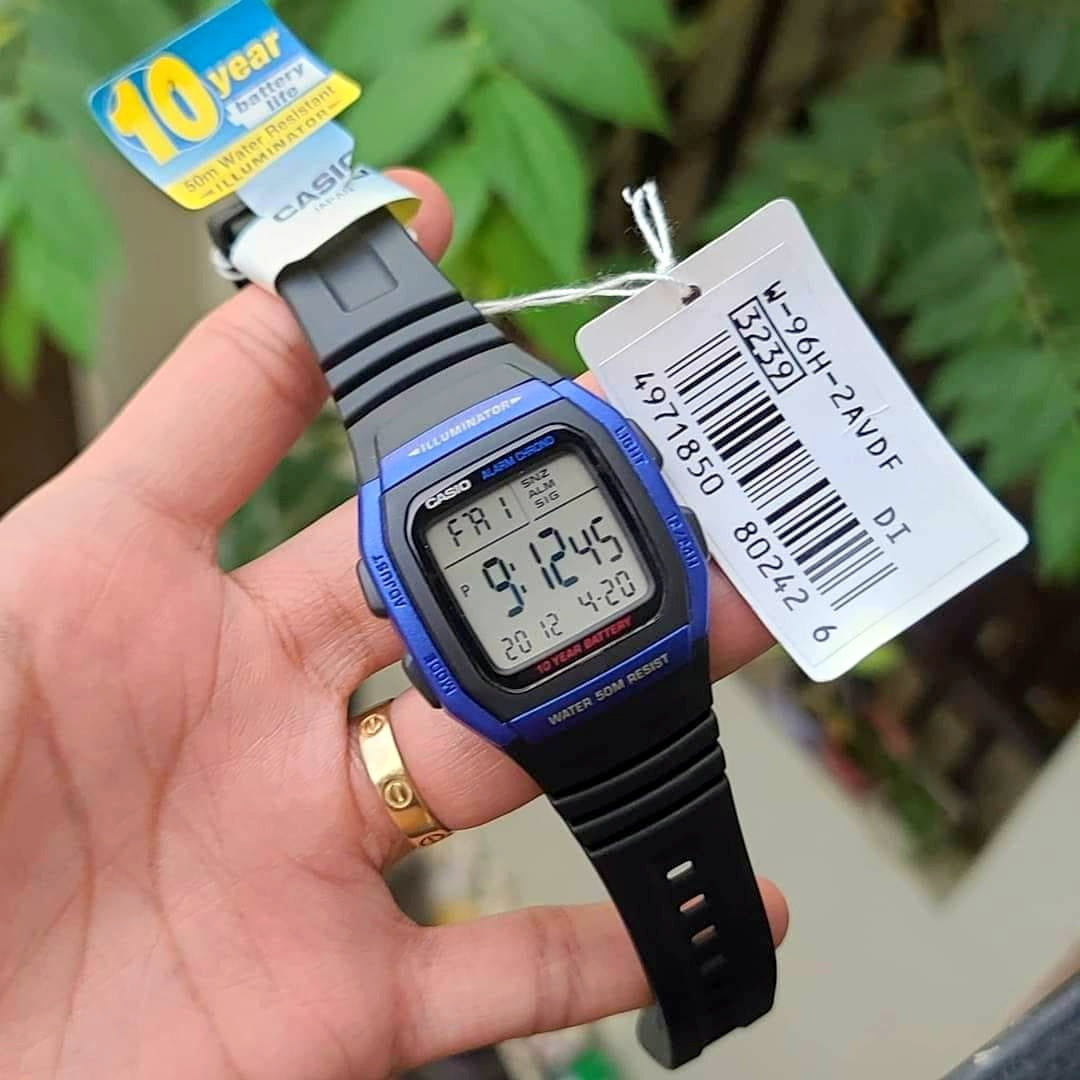 Casio Youth Dual Time Digital Resin Belt Watch W-96H-2AVDF