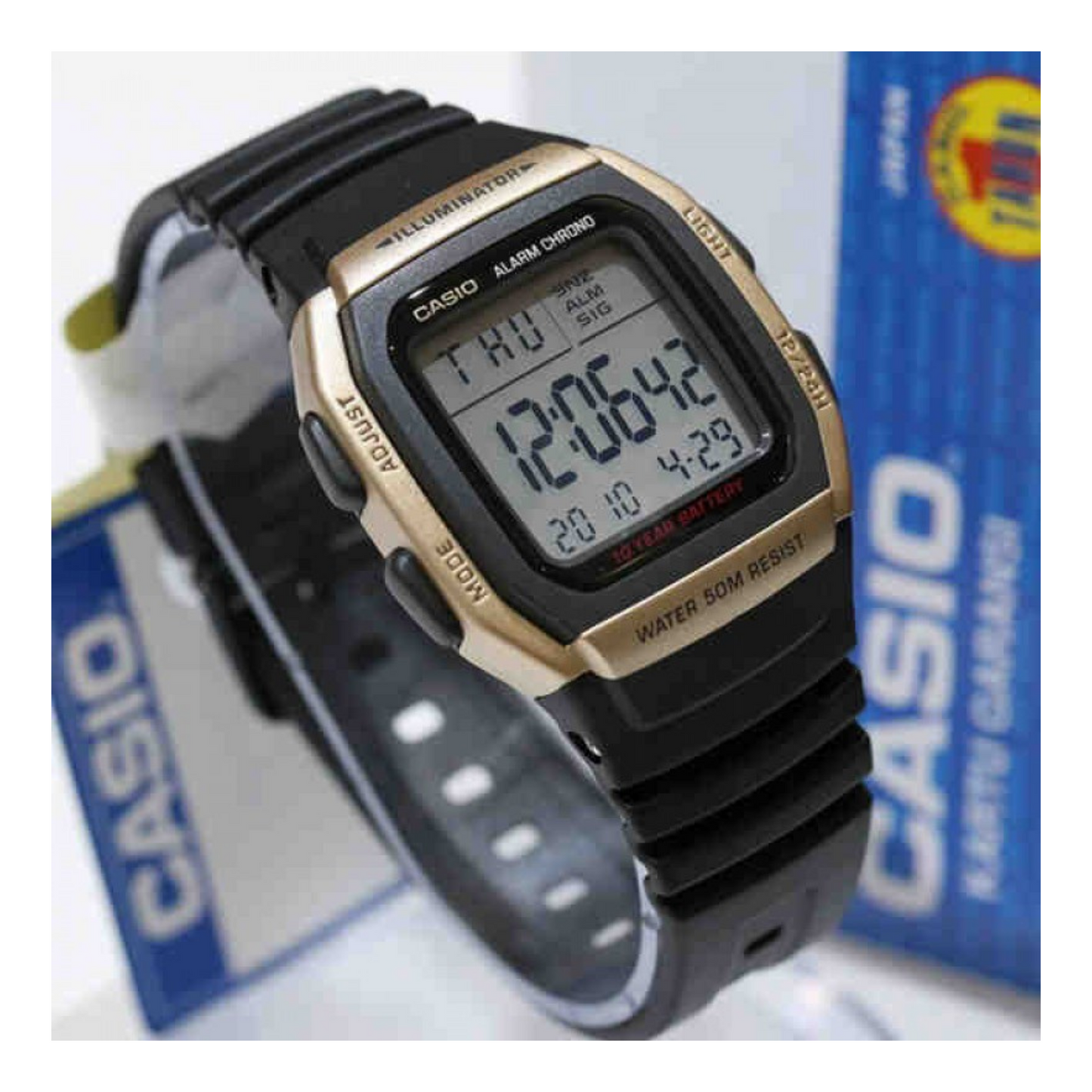 Casio Youth Dual Time Digital Resin Belt Watch W-96H-9AVDF