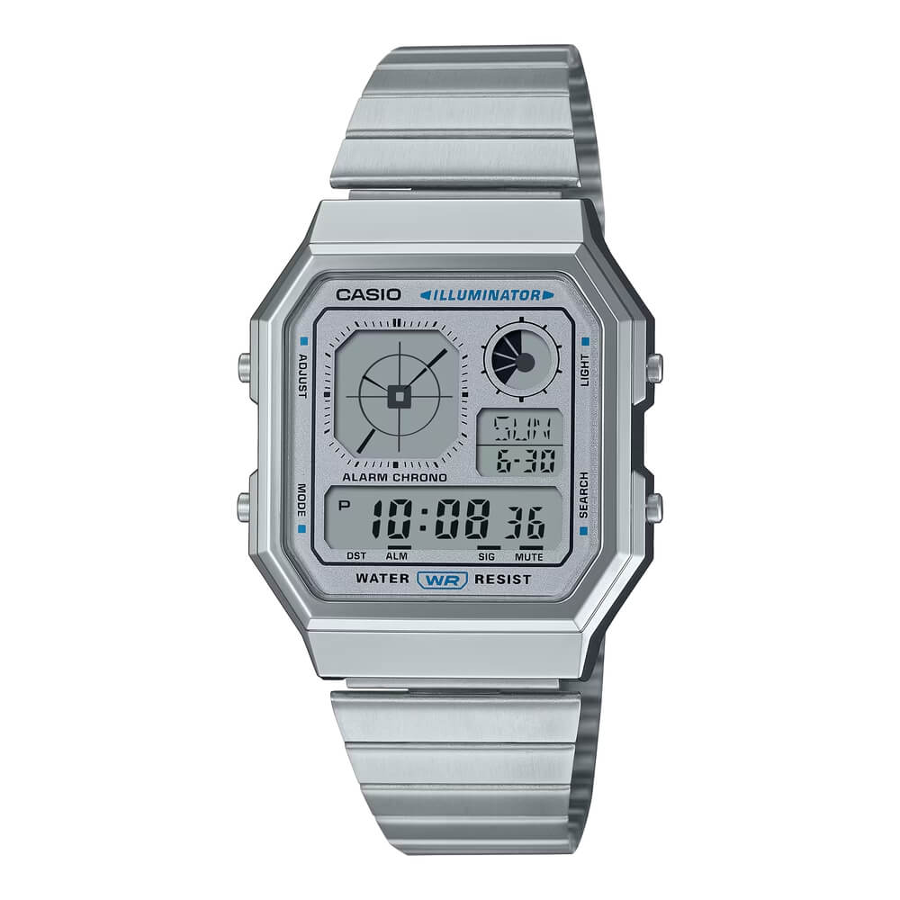 Casio Vintage World Time Digital Chain Watch A130WE-7ADF