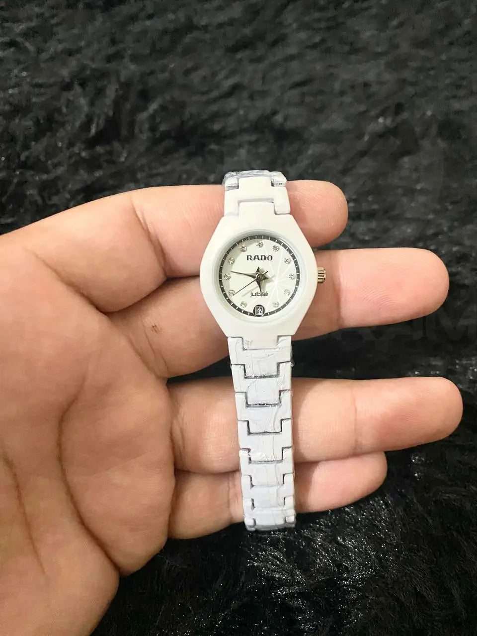 RADO White Stainless Steel Women's Quartz Watch with Date