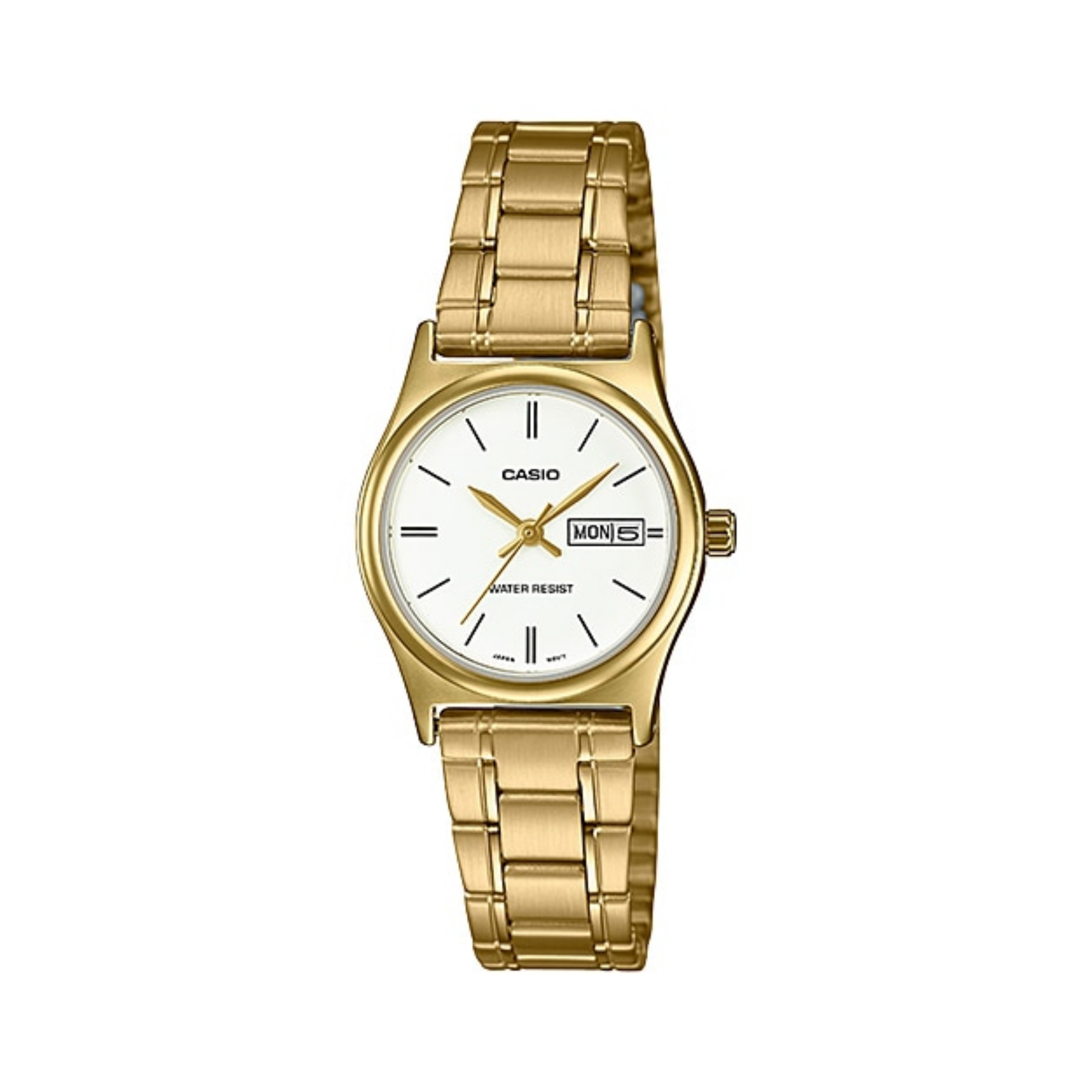 Casio Standard Day Date Golden Ladies Chain Watch LTP-V006G-7BUDF