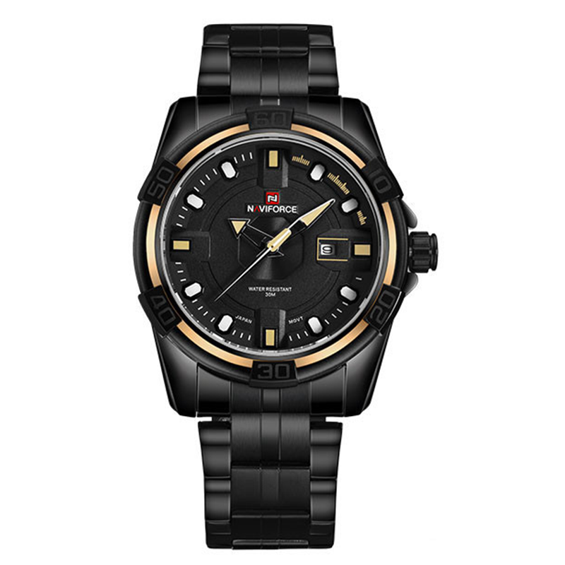 Naviforce Date Black Chain Watch NF9079M