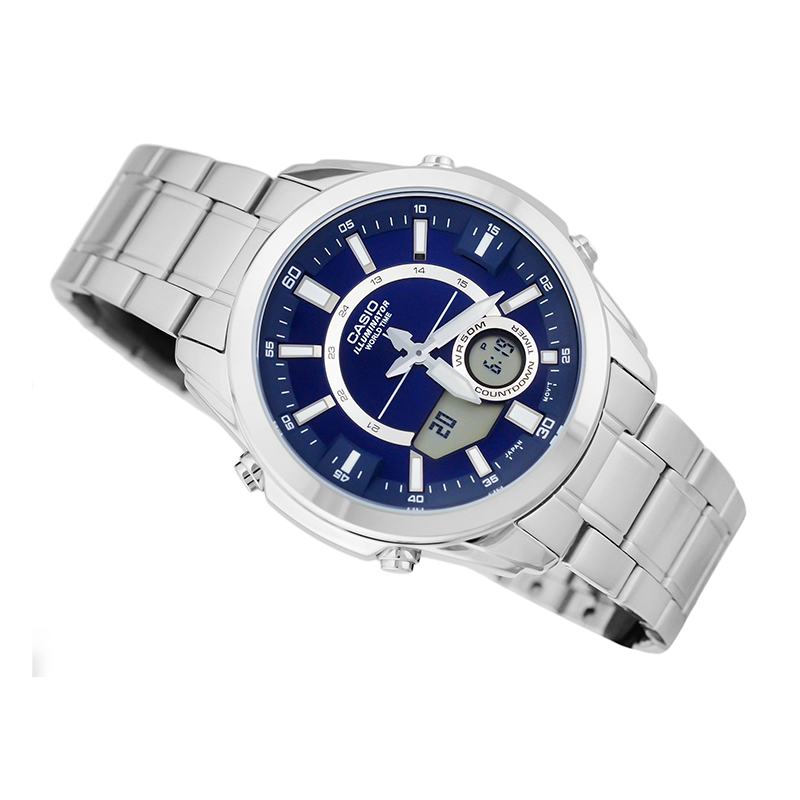 Casio Enticer Dual Time Multifunction Chain Watch AMW-810D-2AVDF