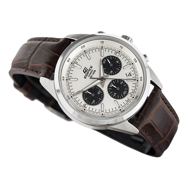 Casio Edifice Chronograph Stainless Steel Leather Belt Watch EFR-527L-7AVDF