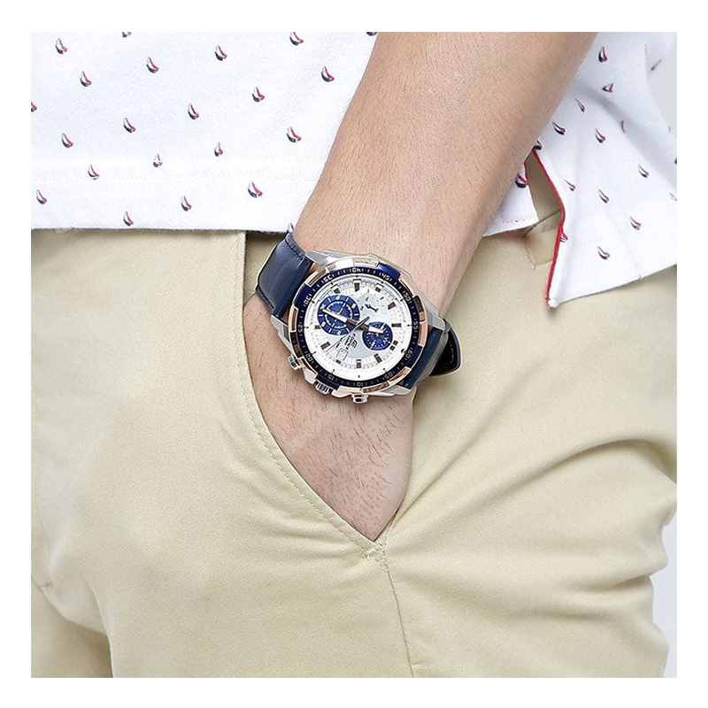 Casio Edifice Chronograph Leather Belt Watch EFR-539L-7CVUDF