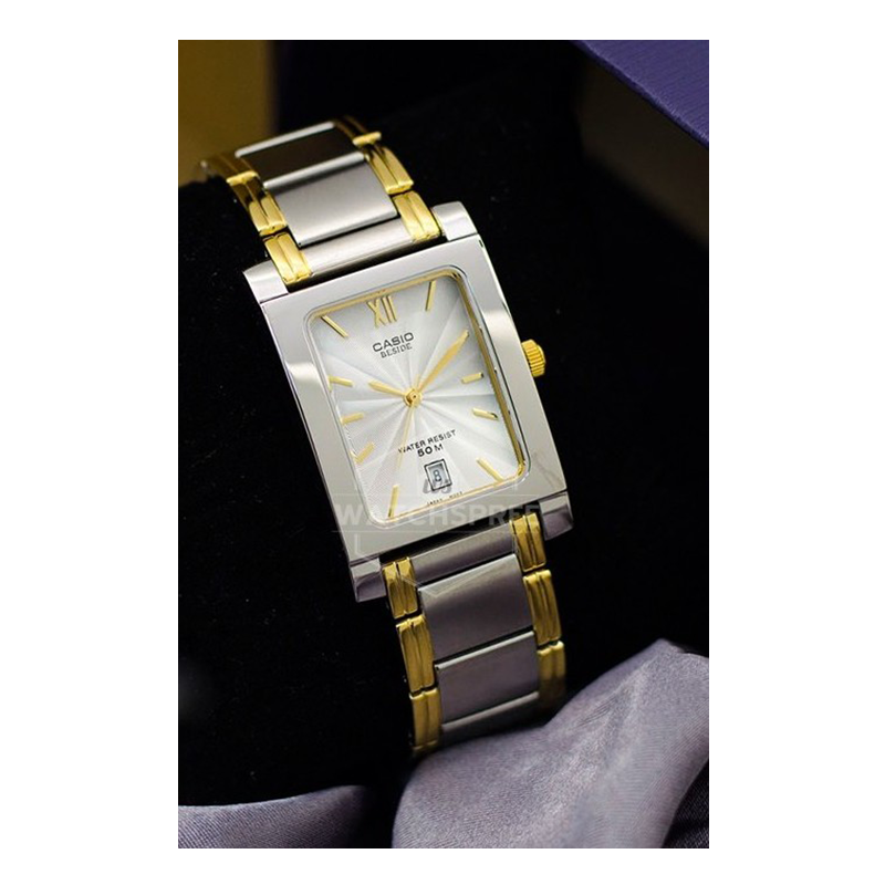 Casio Beside Date Stainless Steel Two Tone Chain Watch BEM-100SG-7AVDF