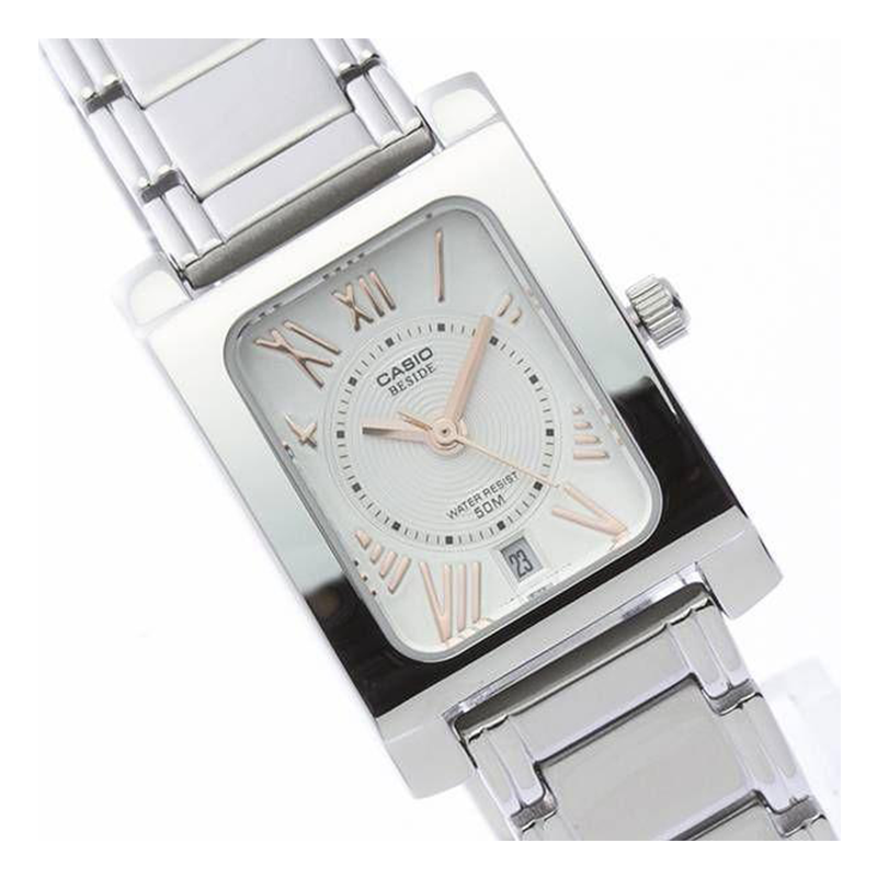 Casio Beside Date Stainless Steel Ladies Chain Watch BEL-100D-7A3VDF