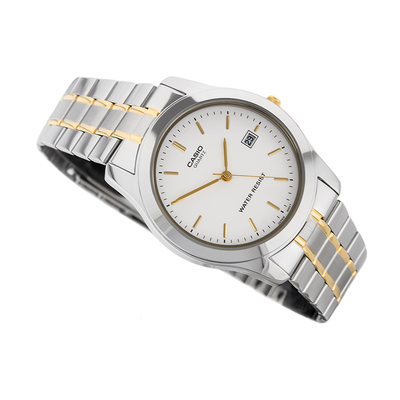 Casio Enticer Date Two Tone Chain Watch MTP-1141G-7ARDF