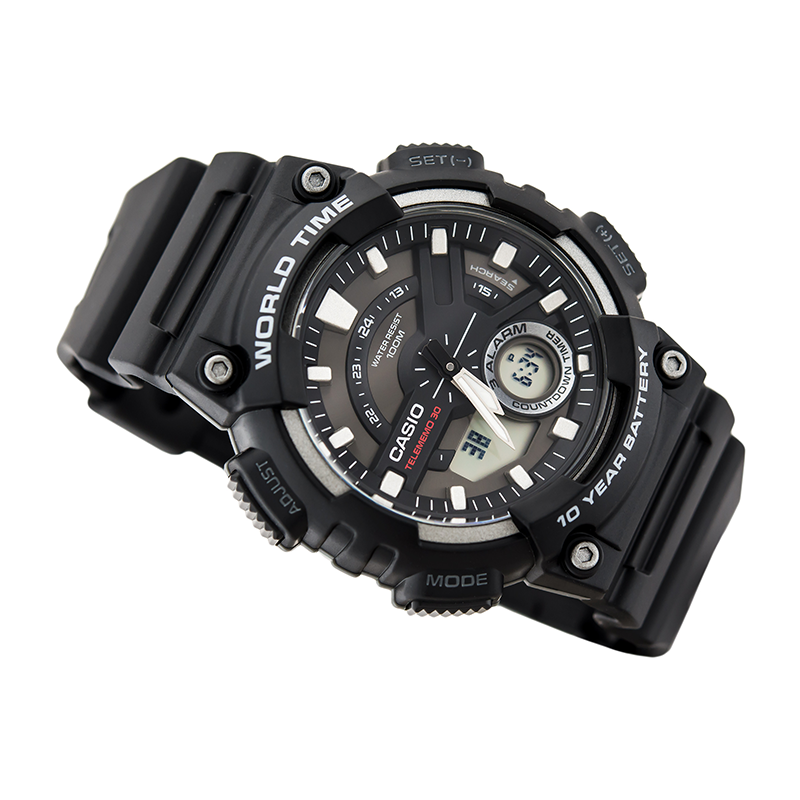 Casio Youth Dual Time Resin Belt Watch AEQ-110W-1AVDF