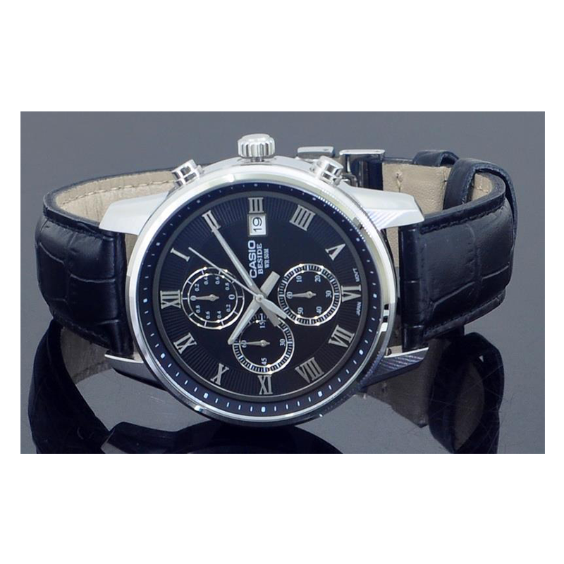 Casio Beside Chronograph Leather Belt Watch BEM-511L-1AVDF