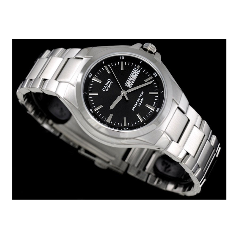 Casio Enticer Day Date Stainless Steel Chain Watch MTP-1228D-1AVDF