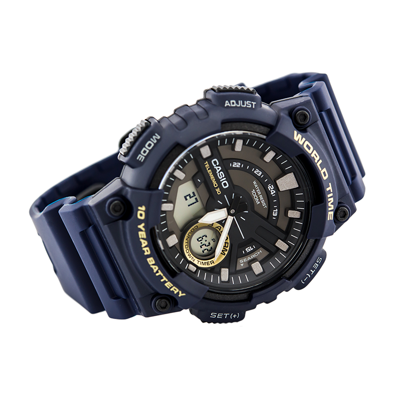 Casio Youth Dual Time Resin Belt Watch AEQ-110W-2AVDF