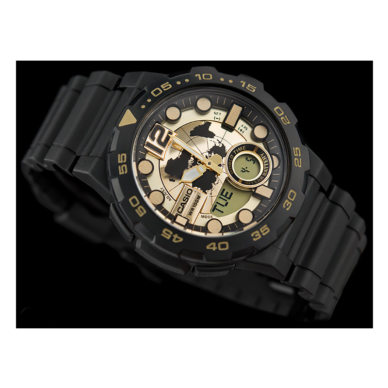 Casio Youth World Time Resin Belt Watch AEQ-100BW-9AVDF