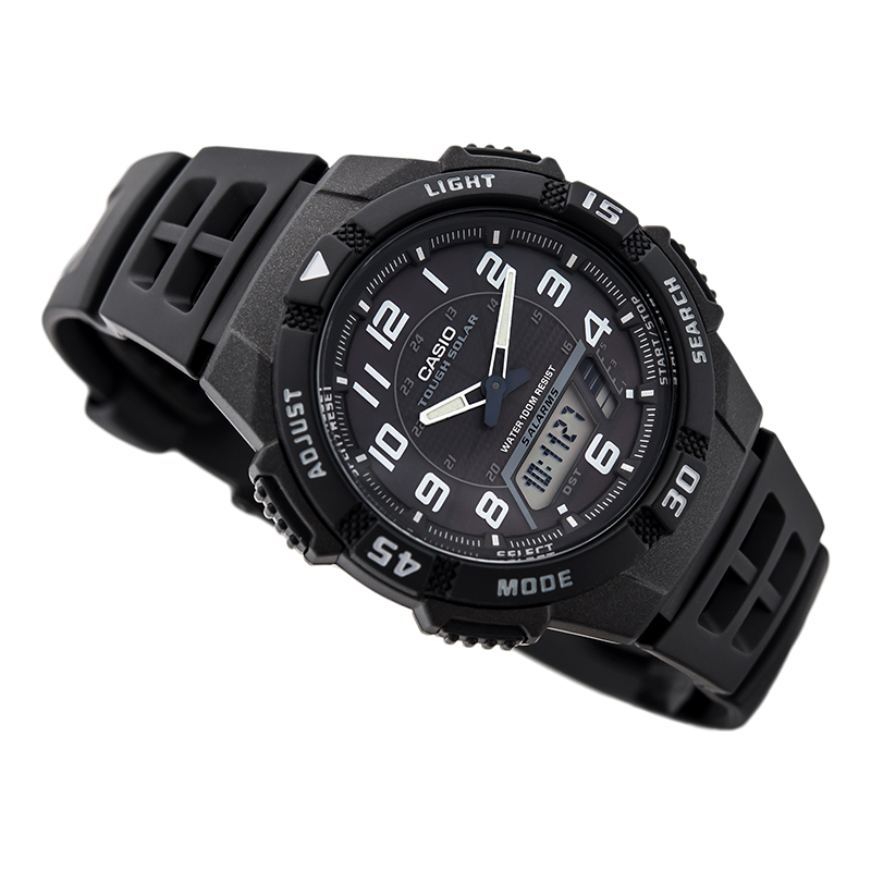 Casio Youth Tough Solar Dual Time Resin Belt Watch AQ-S800W-1BVDF