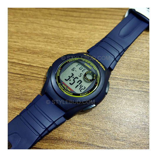 Casio Youth Dual Time Resin Belt Watch F-200W-2BDF