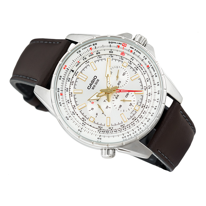 Casio Enticer Sweep Second Leather Belt Watch MTP-SW320L-7AVDF