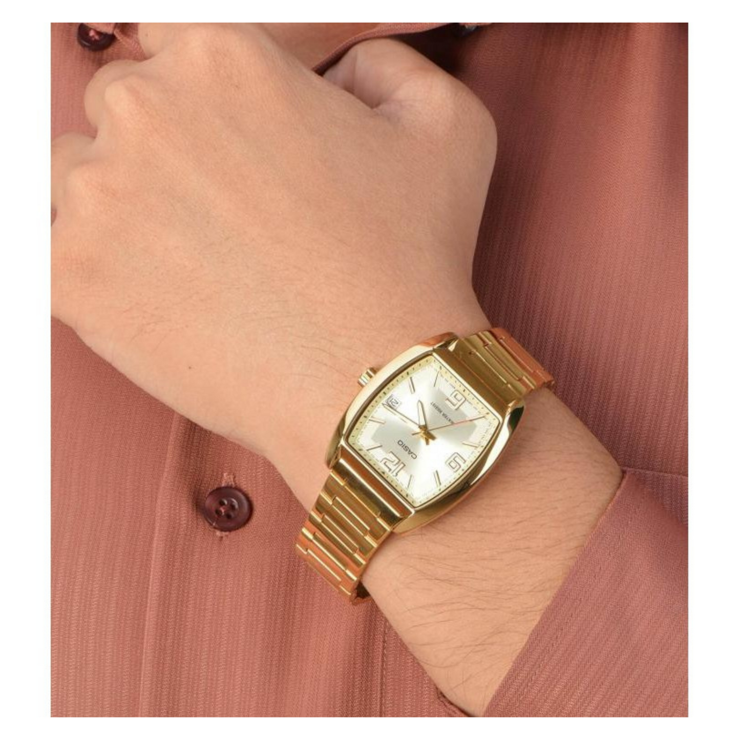 Casio Standard Date Golden Chain Watch MTP-E107G-9ADF