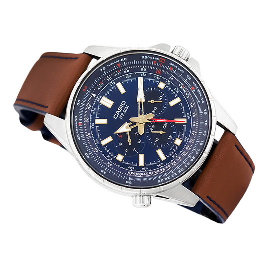 Casio Enticer Sweep Second Leather Belt Watch MTP-SW320L-2AVDF