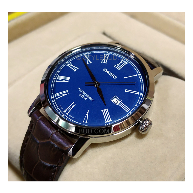 Casio Enticer Date Leather Belt Watch MTP-E149L-2BVDF