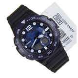 Casio Youth World Time Resin Belt Watch AEQ-100W-2AVDF