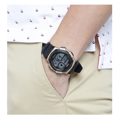 Casio Youth World Time Digital Resin Belt Watch AE-1000W-1A3VDF