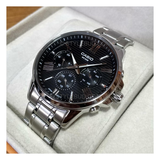 Casio Enticer Multifunction Stainless Steel Chain Watch MTP-EX300D-1AVDF