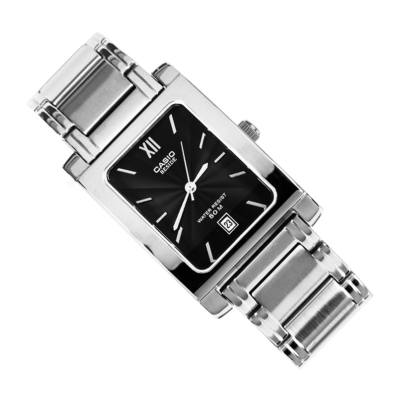 Casio Beside Date Stainless Steel Chain Watch BEM-100D-1AVDF