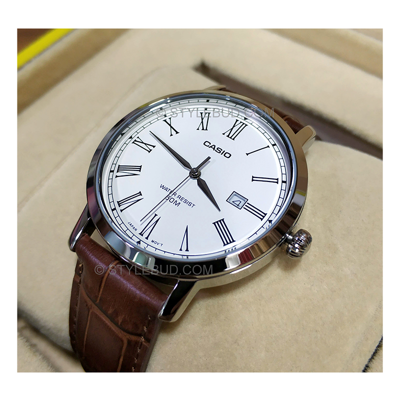 Casio Enticer Date Leather Belt Watch MTP-E149L-7BVDF