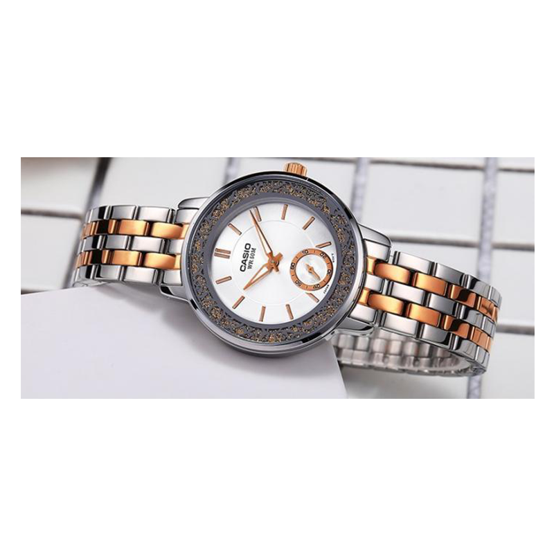 Casio Enticer Two Tone Ladies Chain Watch LTP-E408RG-7AVDF