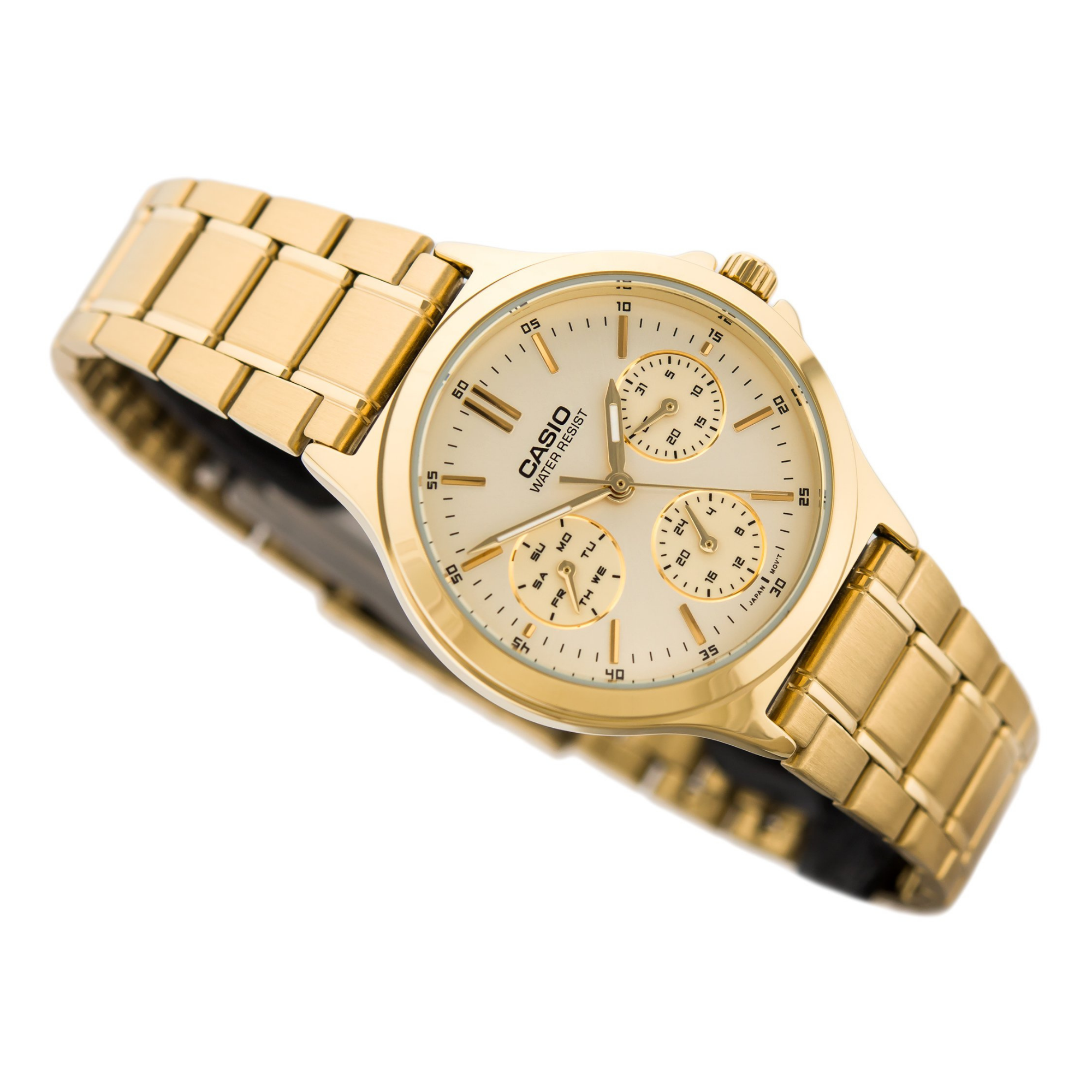 Casio Enticer Multifunction Golden Ladies Chain Watch LTP-V300G-9AUDF