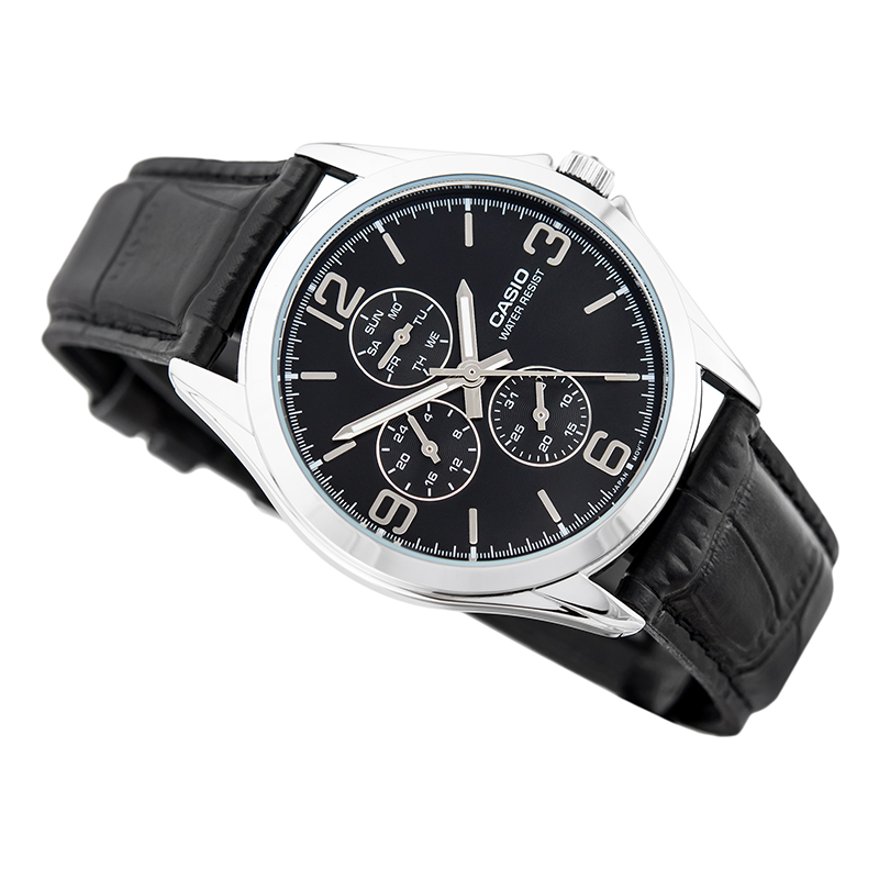 Casio Enticer Multifunction Silver Belt Watch MTP-V301L-1AUDF